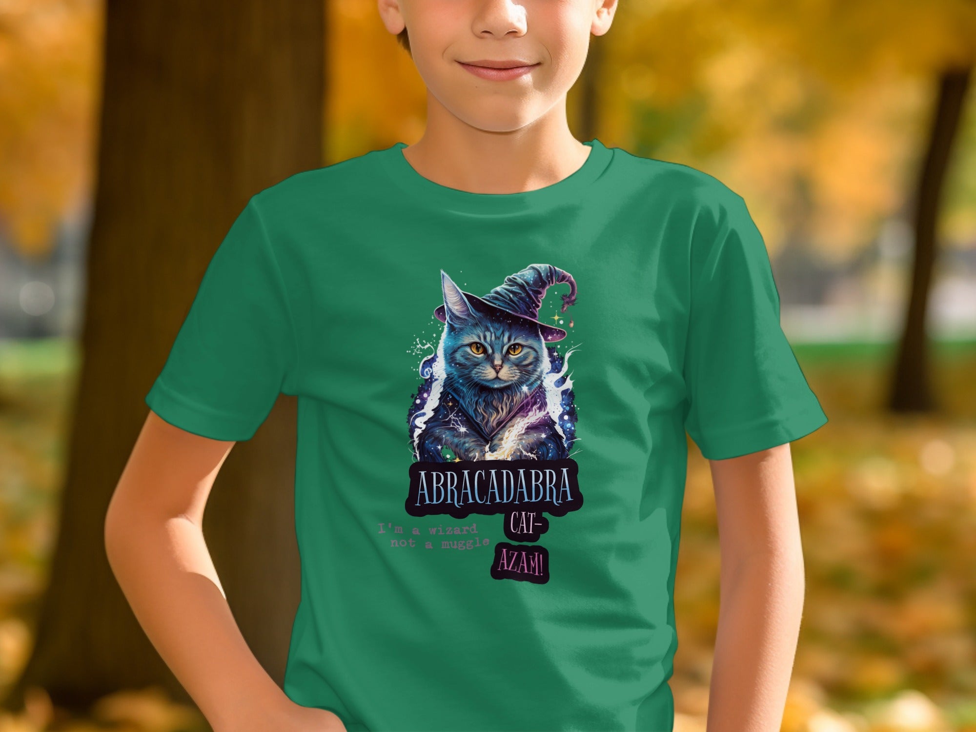 Abracadabra Cat Wizard Graphic Tee Shirt product type