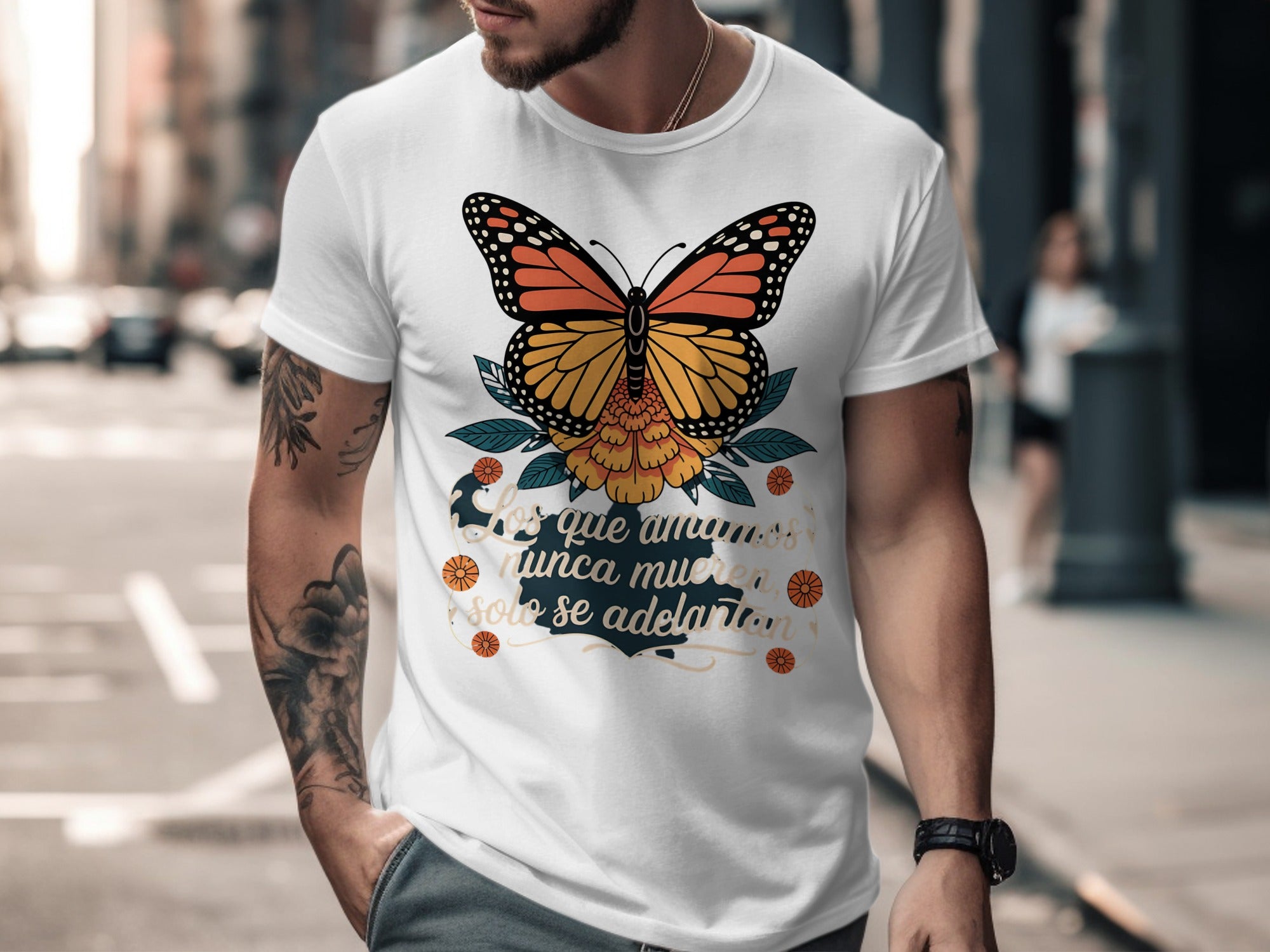 Vibrant Butterfly Graphic Men's T-Shirt Fashion Product